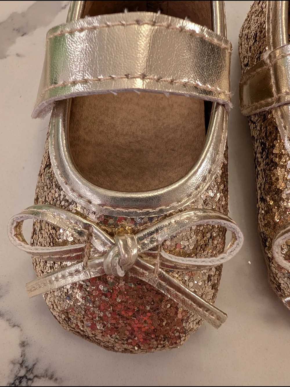 Baby/Toddler Glitter Mary Jane Shoes in Rose Gold 6-12 Months